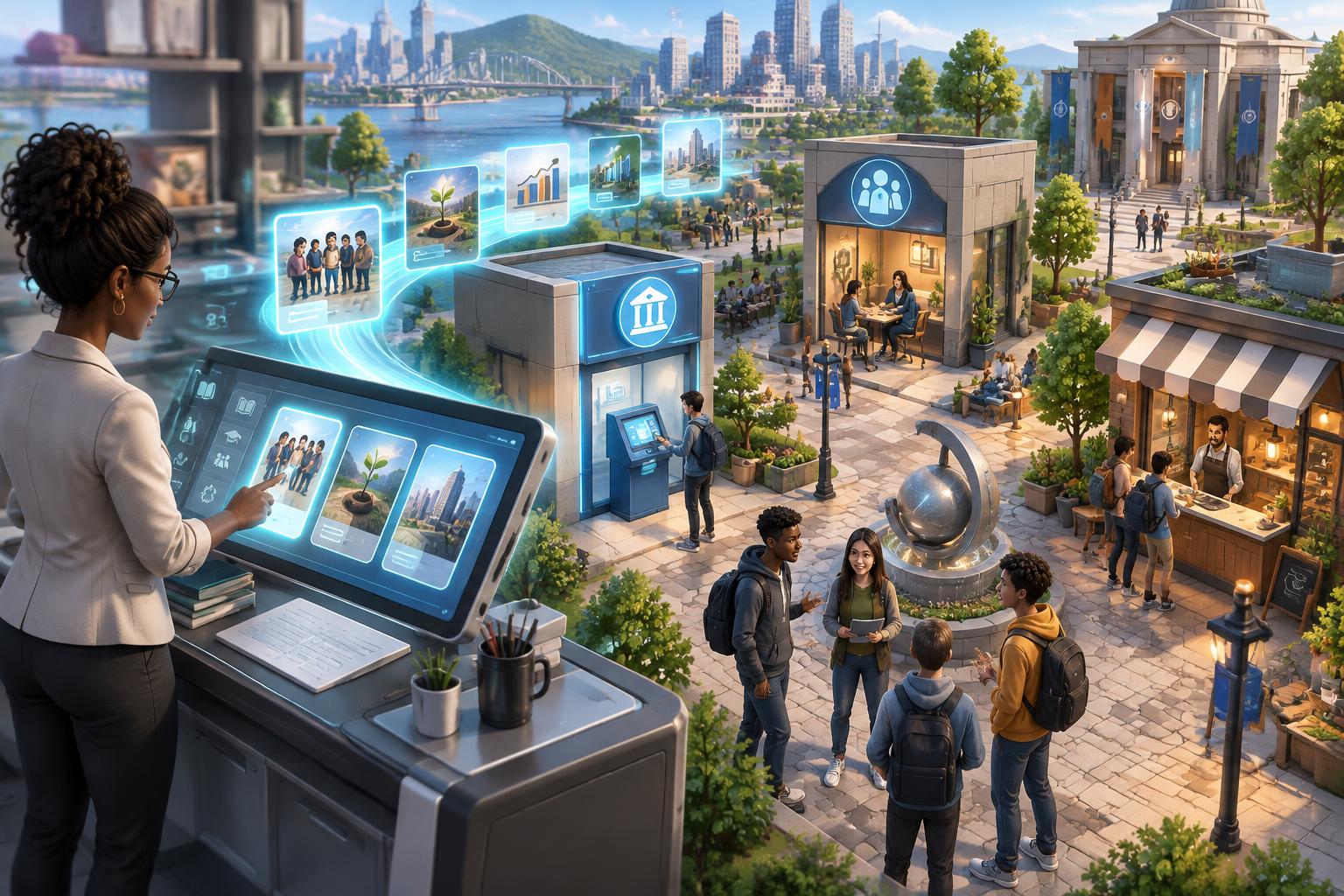 A teacher shaping curriculum into a playable Nexus City scenario
